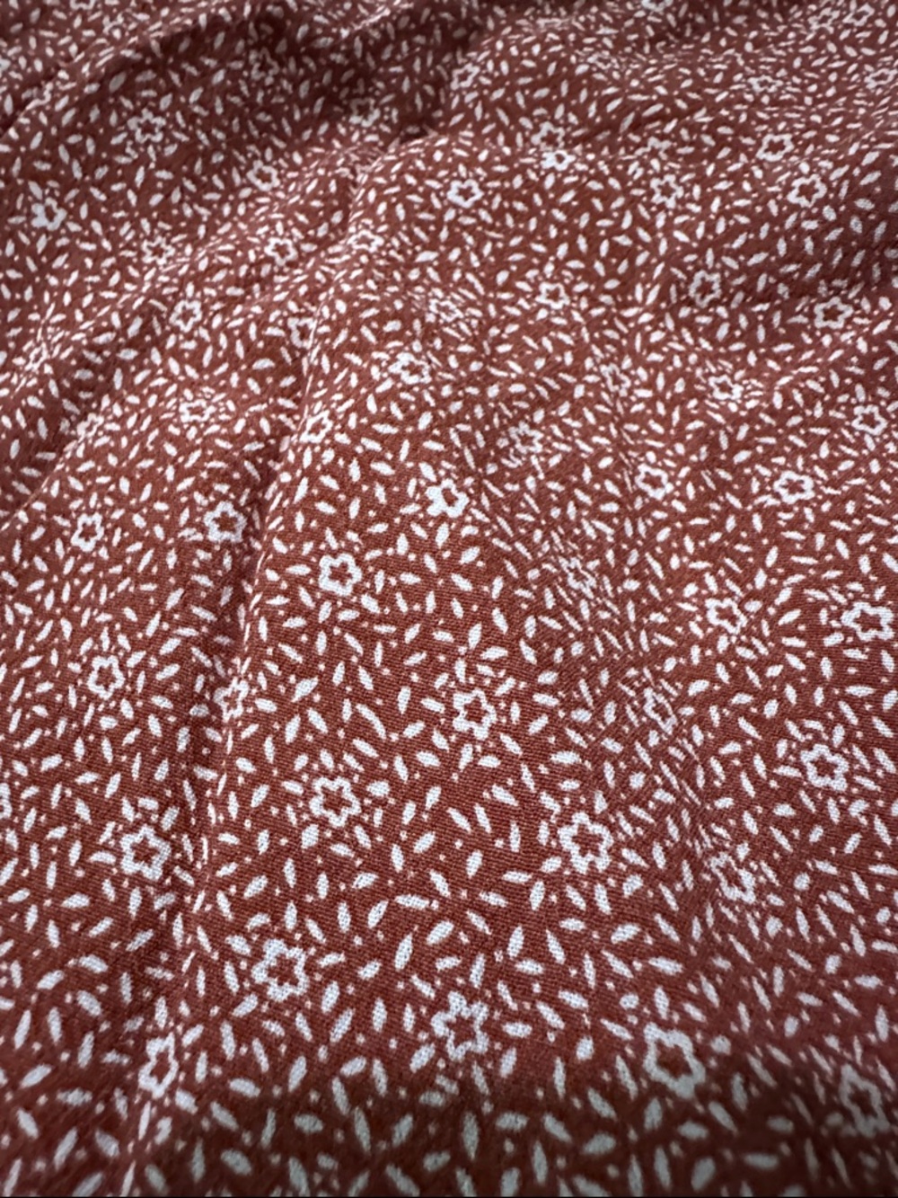 Abercrombie & Fitch Rust Floral Faux Wrap Midi Skirt - Picture 3 of 11